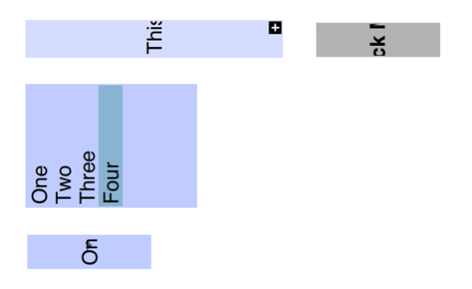 Screen shot showing the same form fields as before, but after a 90 degree rotation was applied, the content is rotated, but the fields are still in the same location as before, and have the same size. This means that the content is cut off.