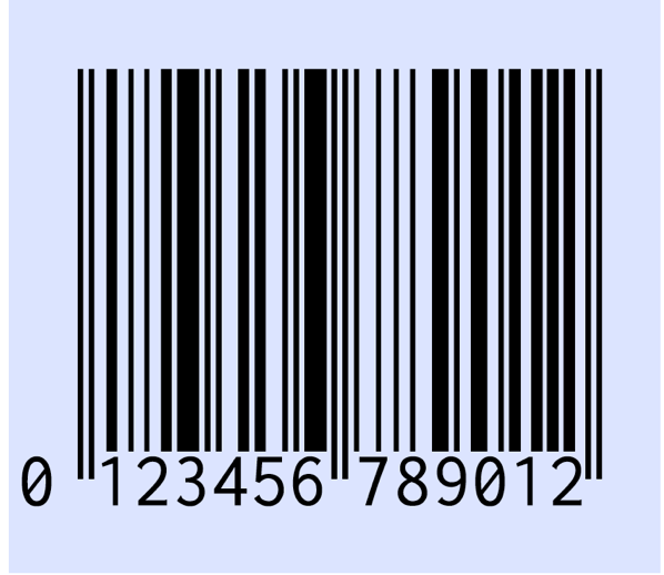 Screenshot of a barcode for the value 0123456789012